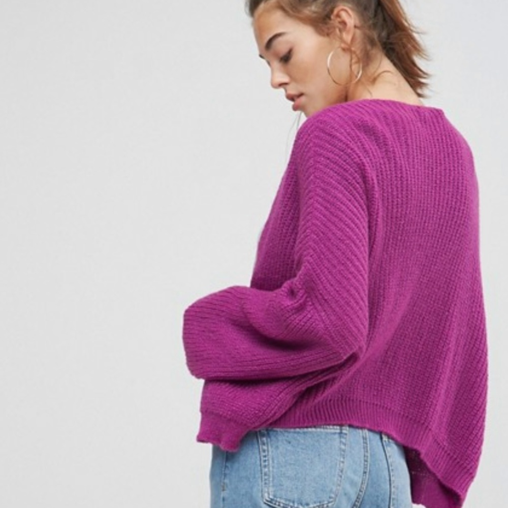 Chunky Cardigan In Fluffy Rib - Picture 2 of 5